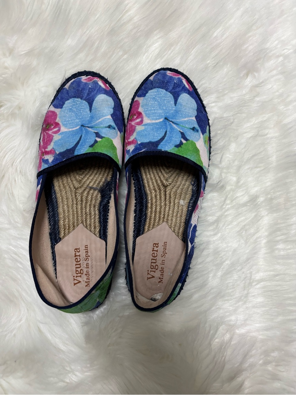 Blue Floral Espadrille Slip-Ons‎